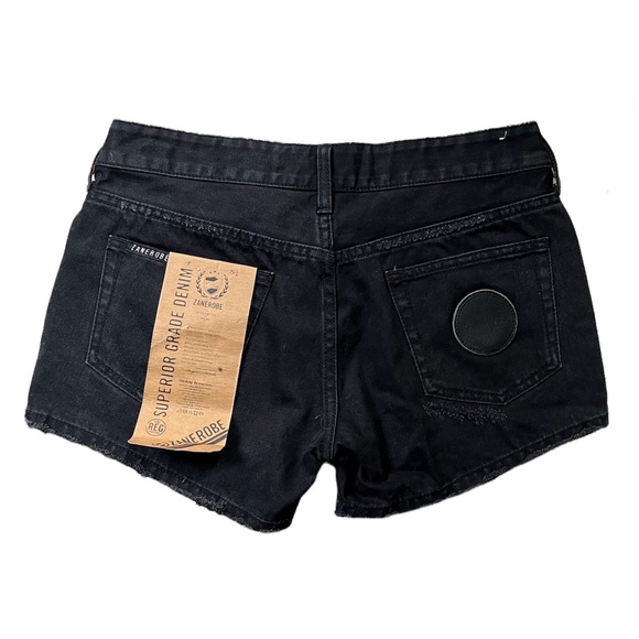 NWT Zanerobe Women’s Black Denim Shorts, sz 27” - Picture 2 of 7